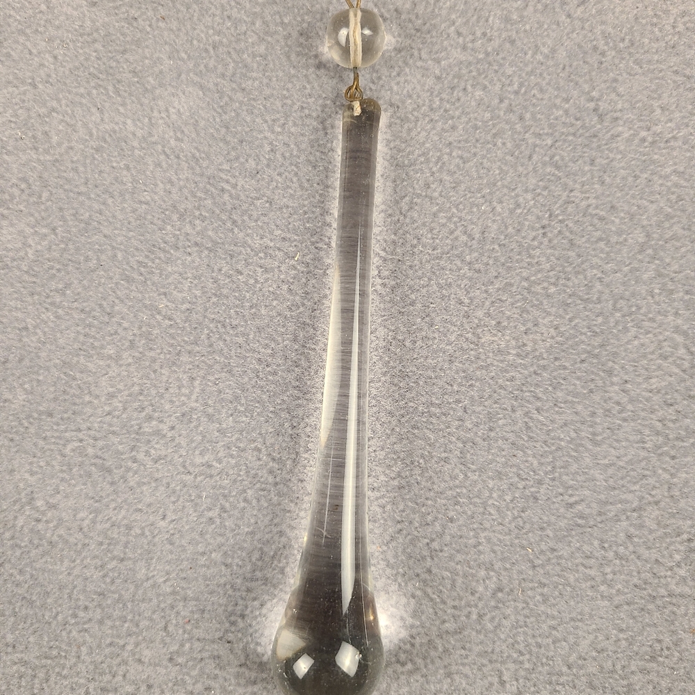 1 Vintage Chandelier/Pendant Glass Drop Replacement with Wire Hook 4.5"